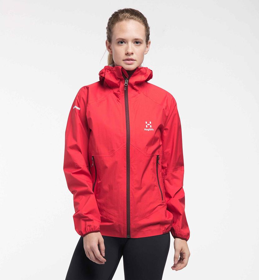 Haglöfs L.I.M Proof Hiking Jacket Red For Womens BRXKF5912 Australia